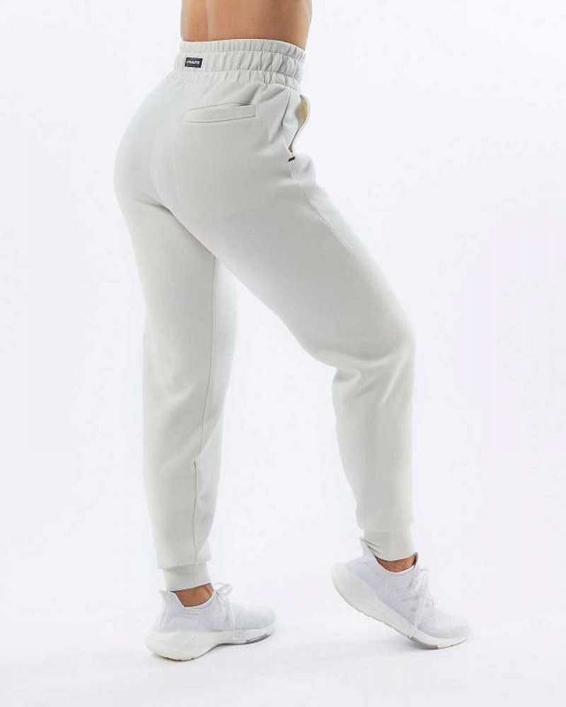 White Women's Alphalete ELMTS Cuffed Jogger | UAE-091287