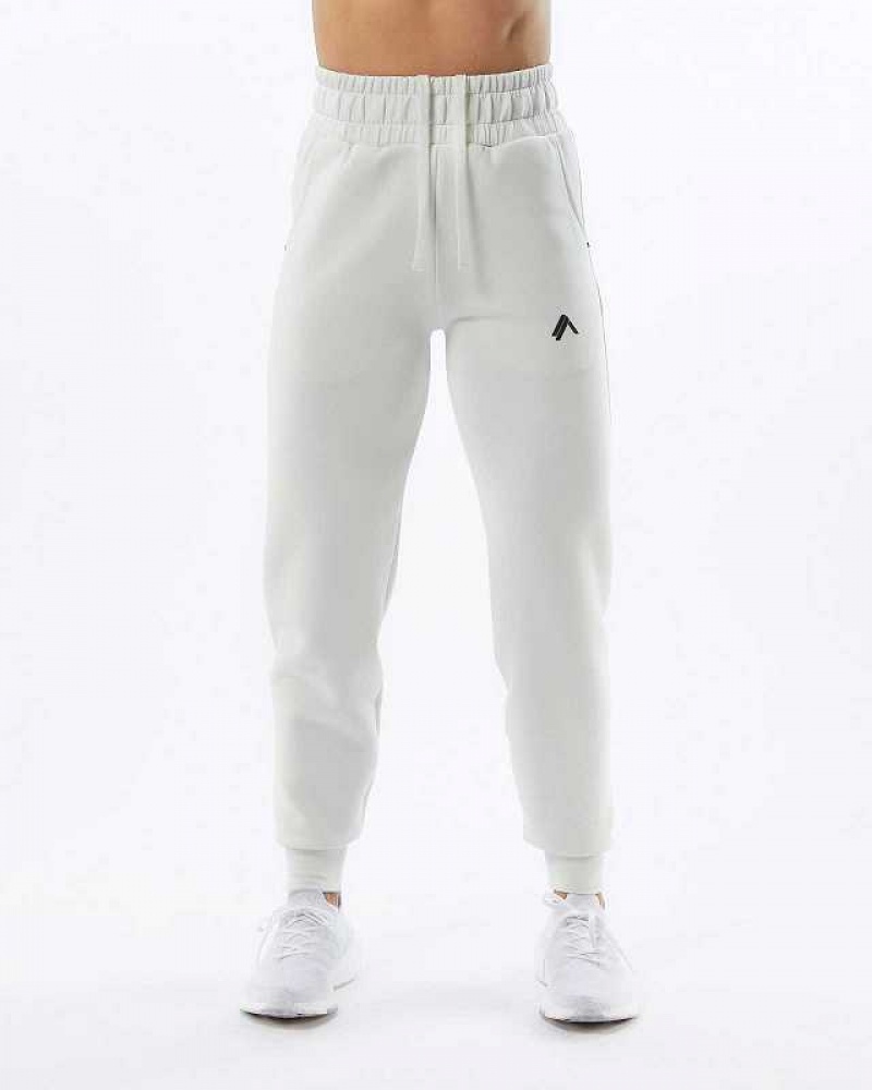 White Women's Alphalete ELMTS Cuffed Jogger | UAE-091287